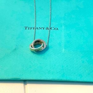 Tiffany & Co. 18 K GOLD 925 Silver 1837 Interlocking Circles Necklace